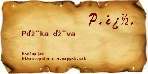 Póka Éva névjegykártya